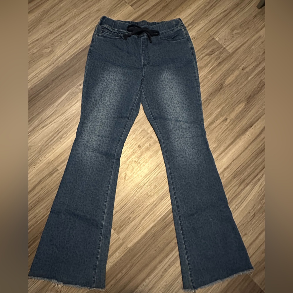 YMI leopard print flare jeans